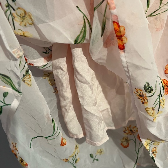 Who What Wear Pink Floral Hi-Lo Sleeveless Dress - Picture 7 of 8